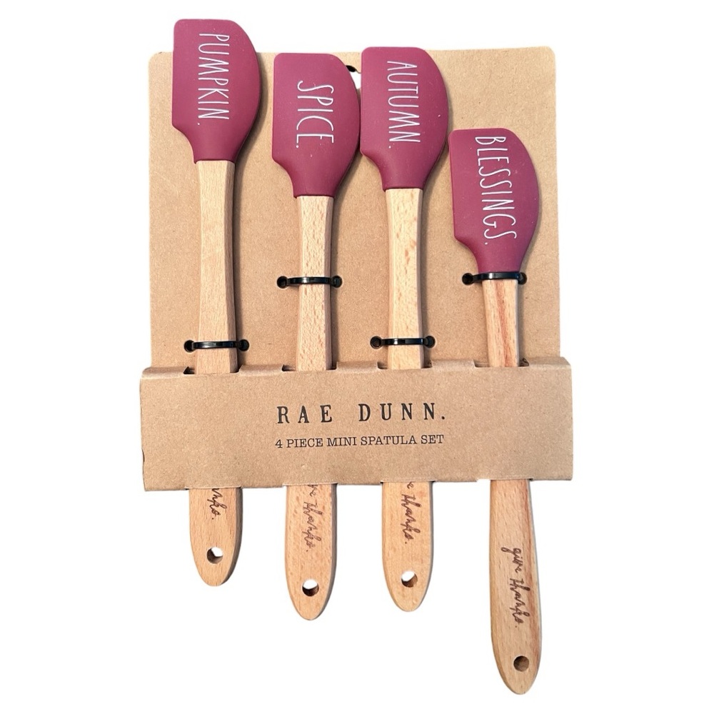 Rae Dunn Holiday Christmas 4 Piece Mini Spatula Set New With Tags